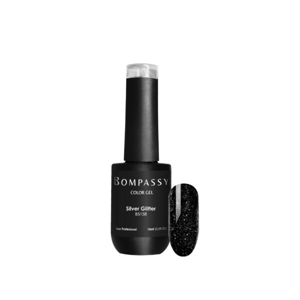 Bompassy Esmalte Semipermanente X 15ml  Silver Glitter  - B5158 - Imagen 2