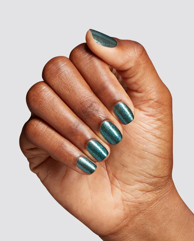 Opi Esmalte Gel Color - Yuletide Sweetings 15ml Verde Oscuro Con Brillos Azules - Imagen 3