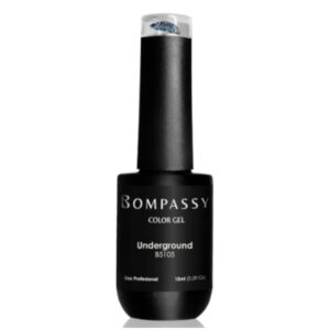 Bompassy Esmalte Semipermanente - Underground 15ml Negro Brillos Plateados
